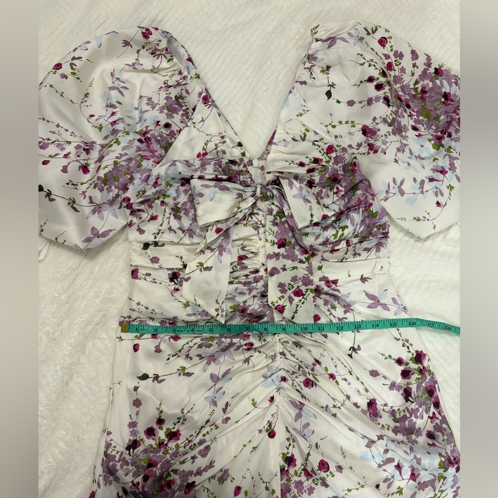 Cinq à Sept Brenton Puff-Sleeve Mid-Summer Bloom Dress Size 4 NWT - Picture 13 of 16